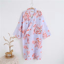Cotton Bathrobes Summer Cotton Robes for Women Cotton Kimono Robes Floral Spa Robe Women Pajamas Japanese Kimono Yukata-as the picture shows 3-M-JadeMoghul Inc.