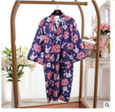 Cotton Bathrobes Summer Cotton Robes for Women Cotton Kimono Robes Floral Spa Robe Women Pajamas Japanese Kimono Yukata-as the picture shows 5-M-JadeMoghul Inc.