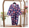 Cotton Bathrobes Summer Cotton Robes for Women Cotton Kimono Robes Floral Spa Robe Women Pajamas Japanese Kimono Yukata-as the picture shows 5-M-JadeMoghul Inc.