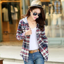 Cotton Long Sleeve Red Plaid Hoodie Casual Fit Blouse Plus Size Sweatshirt-861 3-M-JadeMoghul Inc.