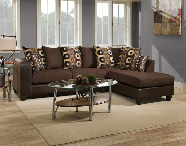 Couches Cheap Sectional Couch - 110" X 73" X 37" Cougar Chocolate Cowgirl Brown 100% Polyester Sectional HomeRoots