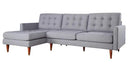 Couches Grey Sectional Couch - 105" X 61" X 38" Gray Polyester Laf Sectional HomeRoots