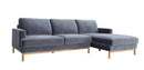 Couches Grey Sectional Couch - 106" X 61" X 34" Gray Polyester Raf Sectional HomeRoots