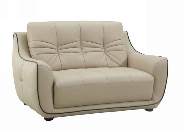 Couches Loveseat Couch - 36" Elegant Beige Leather Loveseat HomeRoots