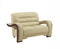 Couches Loveseat Couch - 36" Glamorous Beige Leather Loveseat HomeRoots