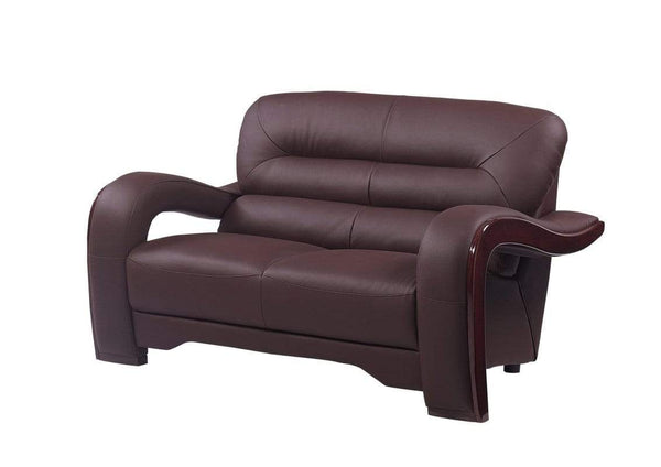 Couches Loveseat Couch - 36" Glamorous Brown Leather Loveseat HomeRoots
