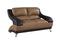 Couches Loveseat Couch - 38" Dazzling Two-Tone Leather Loveseat HomeRoots