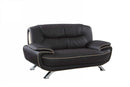 Couches Loveseat Couch - 40" Sleek Brown Leather Loveseat HomeRoots