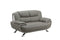 Couches Loveseat Couch - 40" Sleek Grey Leather Loveseat HomeRoots
