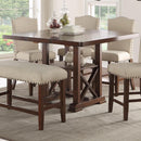 Counter Height Table In Rubber Wood, Cherry Brown-Dining Tables-Cherry Brown-MDF with Cherry Veneer Rubber Wood-JadeMoghul Inc.
