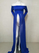 Couple Maternity Dress - Maxi Maternity Gown-diamond blue-L-JadeMoghul Inc.