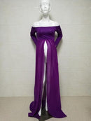 Couple Maternity Dress - Maxi Maternity Gown-PurPle-L-JadeMoghul Inc.