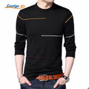 Covrlge 2017 Autumn New Men's Sweater Fashion Slimfit Pullover Male Striped Pullover Men Brand Clothing Turtle Neck Shirt MZL010-Black-L-JadeMoghul Inc.