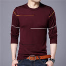 Covrlge 2017 Autumn New Men's Sweater Fashion Slimfit Pullover Male Striped Pullover Men Brand Clothing Turtle Neck Shirt MZL010-Red-L-JadeMoghul Inc.