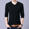 Covrlge Mens Sweaters 2017 Autumn Winter New Sweater Men V Neck Solid Slim Fit Men Pullovers Fashion Male Polo Sweater MZM004-Black-S-JadeMoghul Inc.