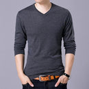 Covrlge Mens Sweaters 2017 Autumn Winter New Sweater Men V Neck Solid Slim Fit Men Pullovers Fashion Male Polo Sweater MZM004-Darkgray-S-JadeMoghul Inc.