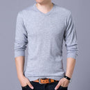 Covrlge Mens Sweaters 2017 Autumn Winter New Sweater Men V Neck Solid Slim Fit Men Pullovers Fashion Male Polo Sweater MZM004-Lightgray-S-JadeMoghul Inc.