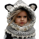 Cozy Warm Knitted Hat Scarf With Ears-Orange-JadeMoghul Inc.