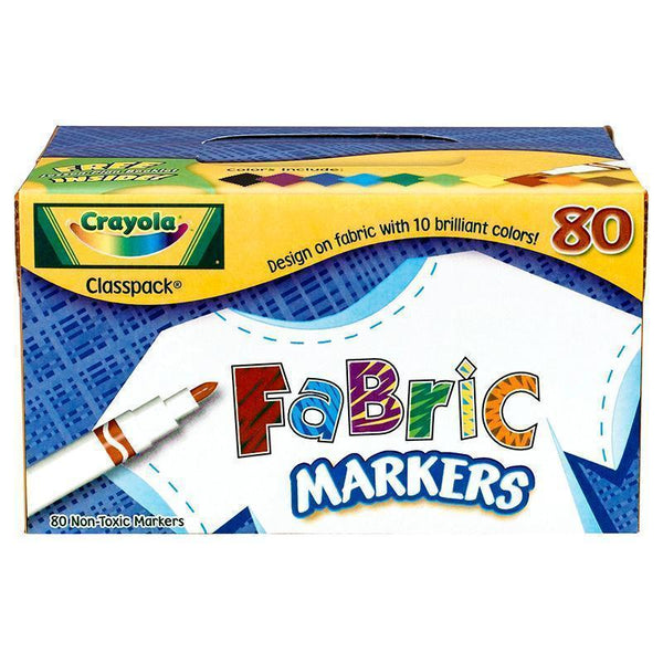 CRAYOLA FABRIC MARKER 80CT 10 COLOR-Arts & Crafts-JadeMoghul Inc.