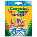 CRAYOLA WASHABLE CRAYONS 16CT LARGE-Arts & Crafts-JadeMoghul Inc.