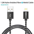CRDC USB For iPhone Cable MFi Lightning Cable For iPhone x 7 SE iPad 2.4A Fast Charger Phone Data Cable for iPhone 6S 8 plus etc-Black-120CM-JadeMoghul Inc.