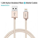 CRDC USB For iPhone Cable MFi Lightning Cable For iPhone x 7 SE iPad 2.4A Fast Charger Phone Data Cable for iPhone 6S 8 plus etc-Gold-120CM-JadeMoghul Inc.