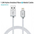CRDC USB For iPhone Cable MFi Lightning Cable For iPhone x 7 SE iPad 2.4A Fast Charger Phone Data Cable for iPhone 6S 8 plus etc-Grey-120CM-JadeMoghul Inc.