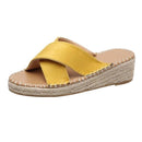 Criss Cross Jute Beach Sandals-9923BK-6-JadeMoghul Inc.