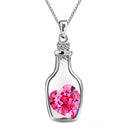 Crystal Heart In A Bottle Pendant Necklace-Red-JadeMoghul Inc.