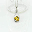 Crystal Heart In A Bottle Pendant Necklace-yellow-JadeMoghul Inc.