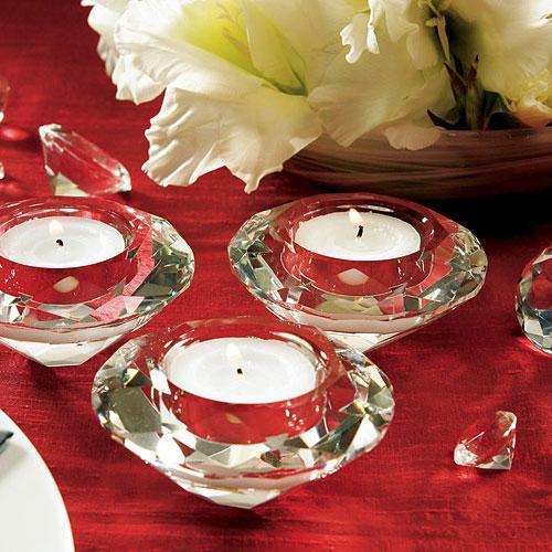 Crystal Tealight Holders (Pack of 6)-Wedding Table Decorations-JadeMoghul Inc.