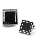 Cufflinks TK1651 Stainless Steel Cufflink with Epoxy in Jet