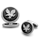 Cufflinks TK1658 Stainless Steel Cufflink with Epoxy in Jet