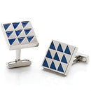 Cufflink Vintage Cufflinks LO1191 Rhodium Brass Cufflink with Epoxy in Montana Alamode Fashion Jewelry Outlet