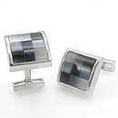 Cufflink Vintage Cufflinks LO1371 Rhodium Brass Cufflink with Semi-Precious Alamode Fashion Jewelry Outlet