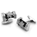 Vintage Cufflinks LO2632 Rhodium Brass Cufflink with Top Grade Crystal