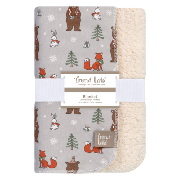 Cup of Cocoa Flannel and Faux Shearling Blanket-BUNNY-JadeMoghul Inc.