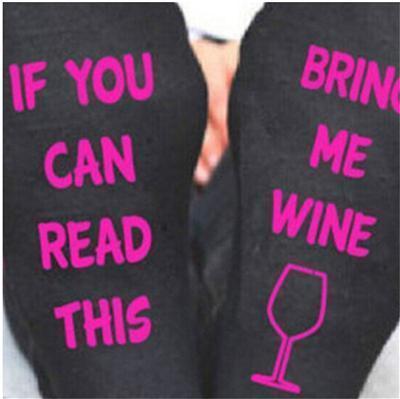 Custom wine socks If You can read this Bring Me a Glass of Wine Socks autumn spring fall 2017 new arrival-6-JadeMoghul Inc.