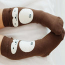 Cute baby socks knee high socks baby soft cotton kawaii duck penguin design cartoon pattern kids long socks-Brown-JadeMoghul Inc.