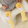 Cute baby socks knee high socks baby soft cotton kawaii duck penguin design cartoon pattern kids long socks-Yellow-JadeMoghul Inc.