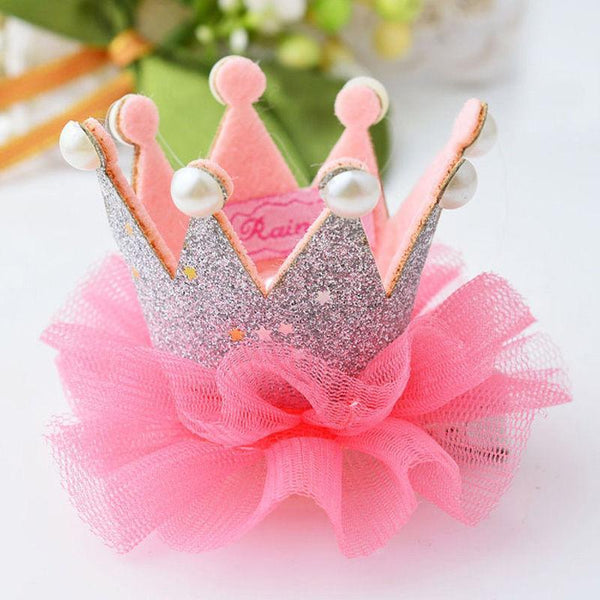 Cute Girls Glitter Crown Princess Hair Clip-Rose-JadeMoghul Inc.