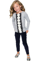 Cute Grey Fancy T-shirt - Girls-Not Printed-XS (3/4)-Heather Gray-JadeMoghul Inc.