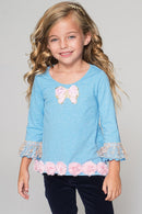 Cute Hi-Lo Top - Girls-Girls Long Sleeve Fancy Tops-6M-Azure-JadeMoghul Inc.