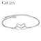 CZCITY Brand Love Charm Bracelet Simple Style Delicate Sterling Silver 925 Women Heart Chain Bracelet for Women Fine Jewelry--JadeMoghul Inc.