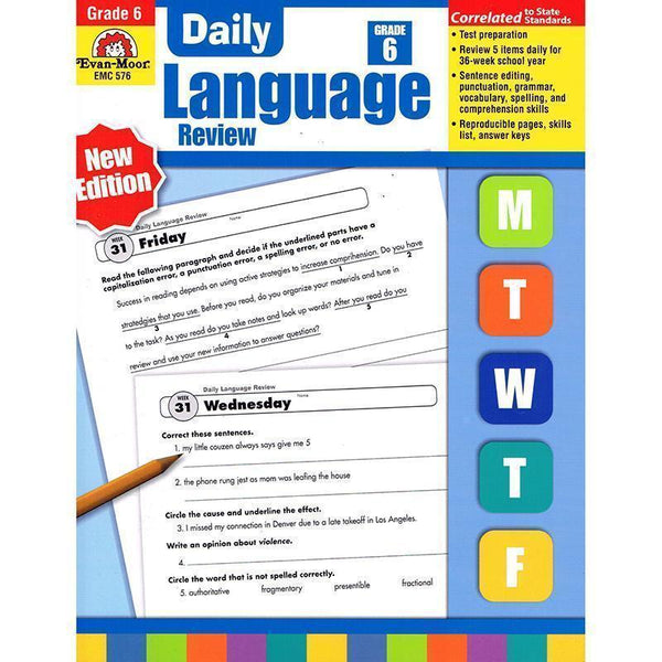 DAILY LANGUAGE REVIEW GR 6-Learning Materials-JadeMoghul Inc.