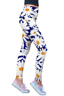 Daisyland Lucy Floral Printed Performance Leggings - Women-Daisyland-XS-Navy/White-JadeMoghul Inc.