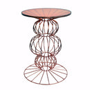 Dazzling Orianne Side Table With Spherical Base-Side Tables and End Tables-Bronze-METAL GLASS-JadeMoghul Inc.