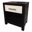 Debonairly Modeled Studio Night Stand-Nightstands and Bedside Tables-Black & White-MDFmetal-JadeMoghul Inc.