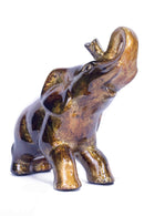 Decor Living Room Decor Ideas - 10" X 6" X 10'.5" Copper, Brown And Orange Ceramic Elephant HomeRoots