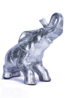 Decor Living Room Decor Ideas - 10" X 6" X 10'.5" Silver Ceramic Elephant HomeRoots